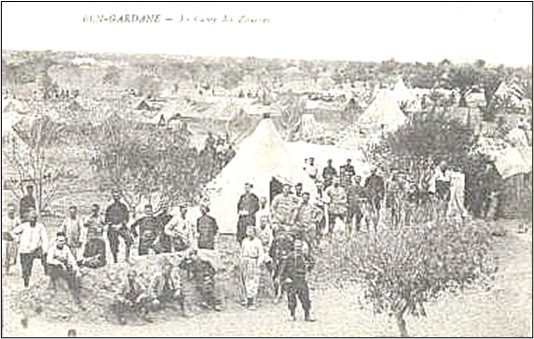 Le camp des Zouaves à Benguerdane pendant la campagne militaire